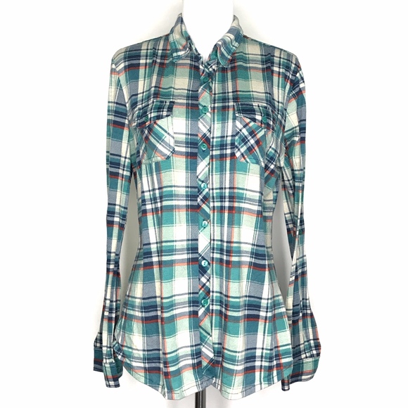 Bella D. Tops - Bella D Green & Blue Plaid Button Up Shirt A090655